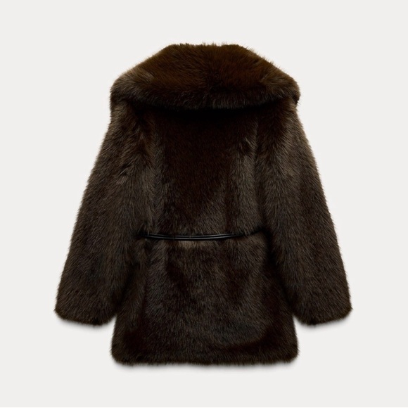 Zara Women's Dark Brown Teddy Jacket - Picture 2 of 5